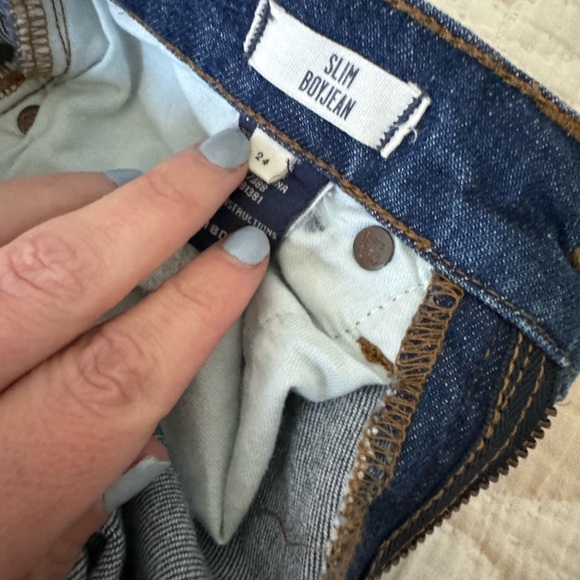 Madewell B1381 Slim Boy Jean Paint Splatter Jeans 24 midrise - Picture 6 of 15